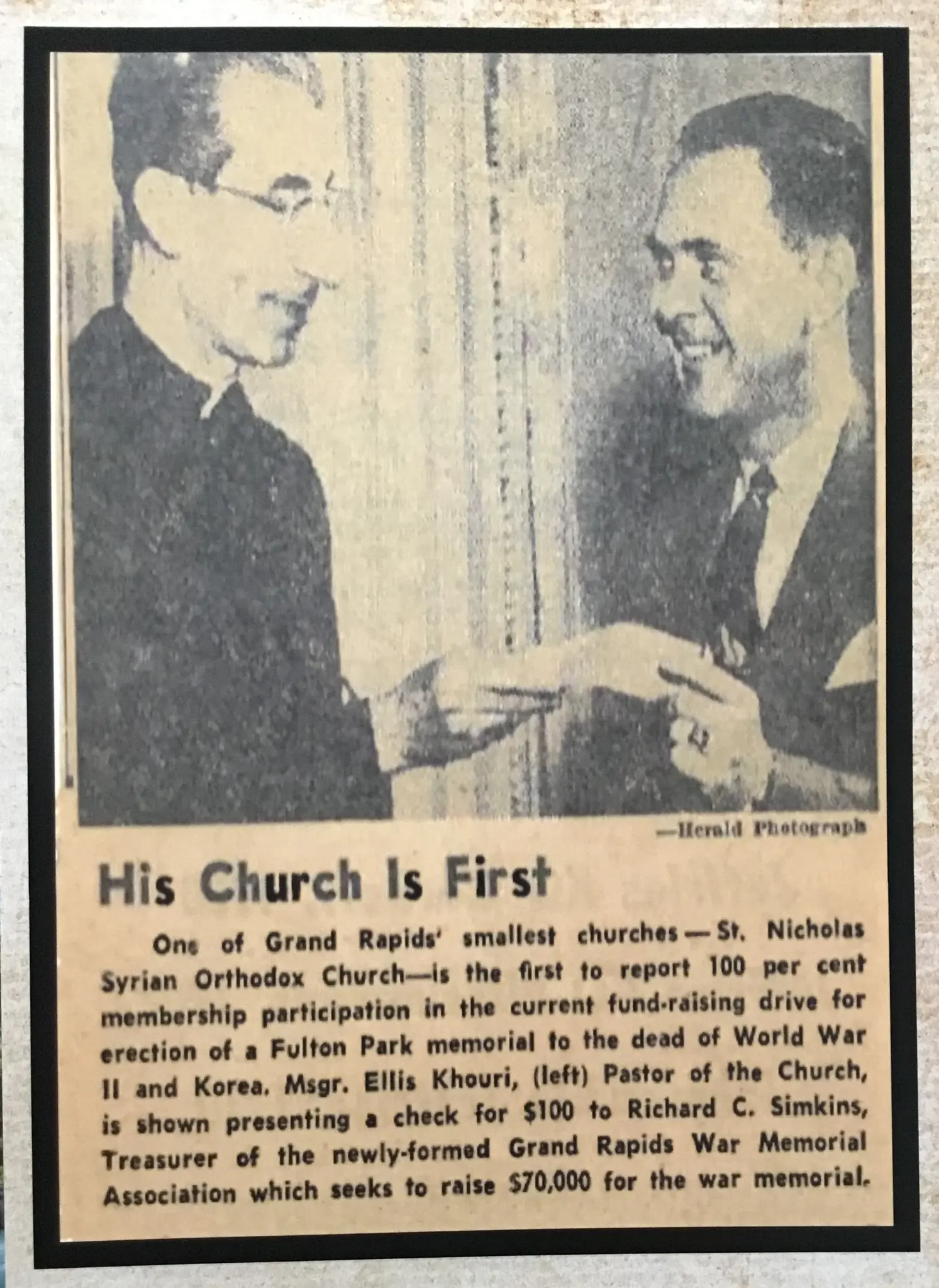 Historic newspaper clipping for St. Nicholas